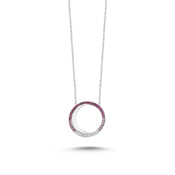 

Merve Gümüş'ten 925 Sterling Pink Grayscale Zircon Crescent Necklace