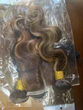 Ali Coco-mechones de pelo brasileño con degradado, extensiones de cabello humano Remy de color resaltado con cierre, P4/30