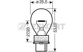 

Lamp p27w 12 V 27 W W2 5x16d zekkert art. LP-1095