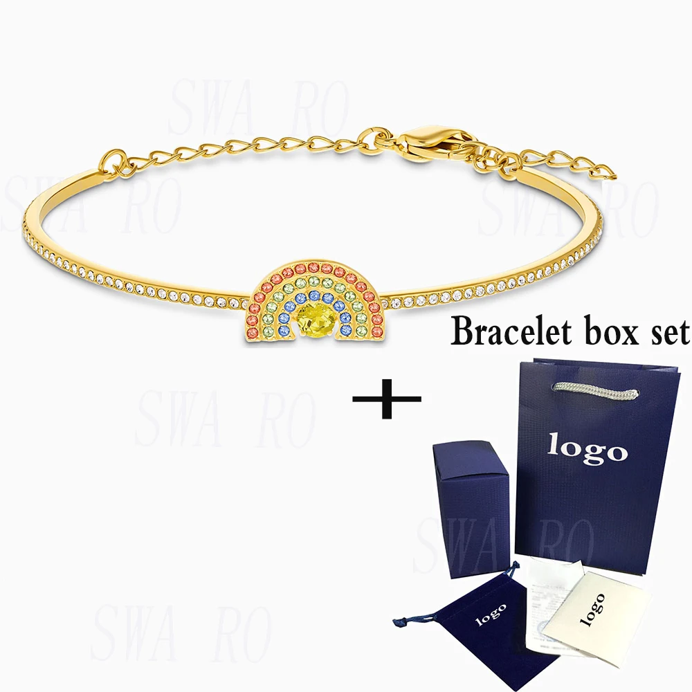 

New Fashion High Quality Sparkling Dance Rainbow Colorful Gradient Bracelet For Girlfriend Engagement Birthday Classic Best Gift