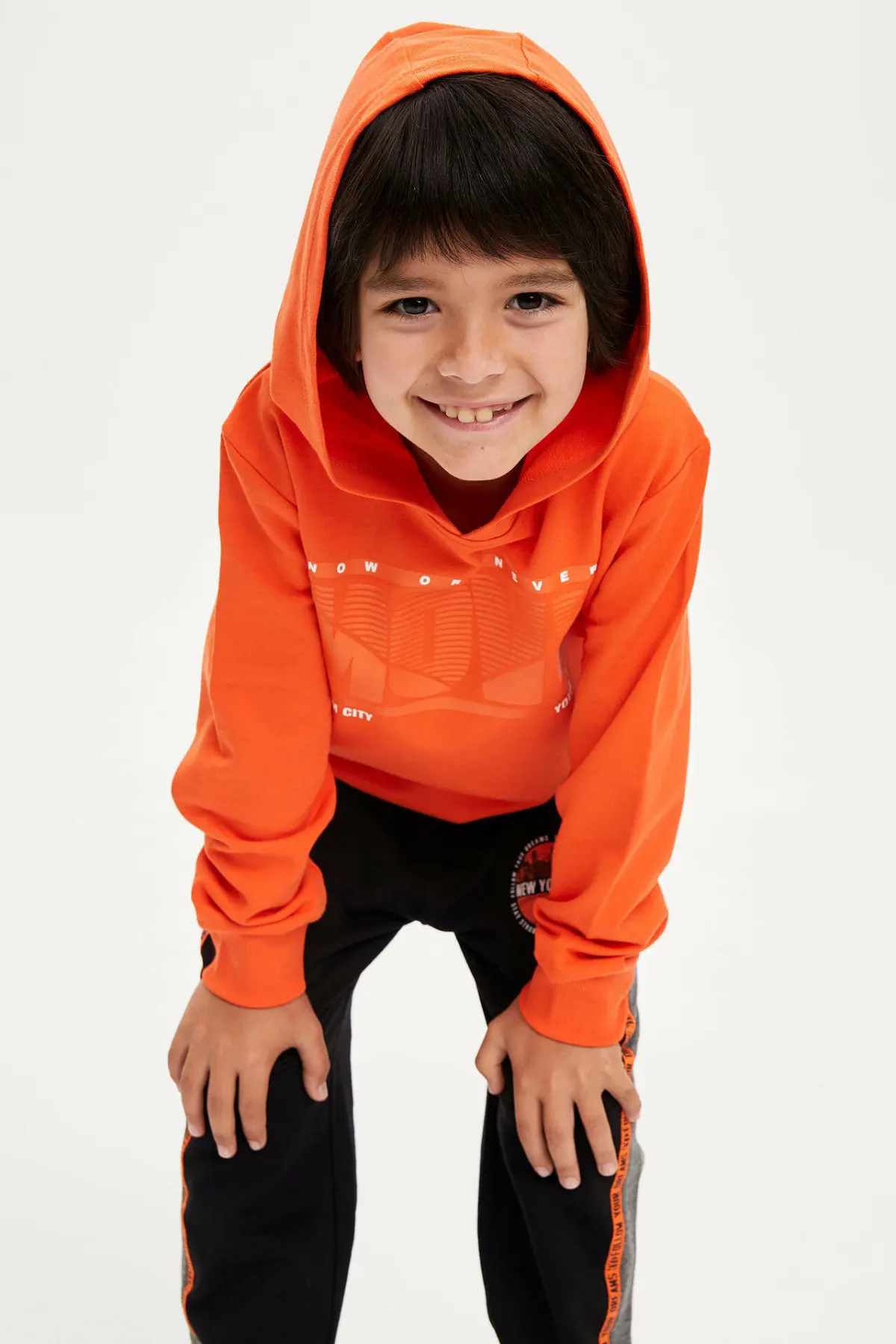 

DeFacto Fashion Boy Hoodies Kids Casual Letter Pattern Sweatshirt Orange Boys Long Sleeves Loose Pullover Autumn - L3277A619AU
