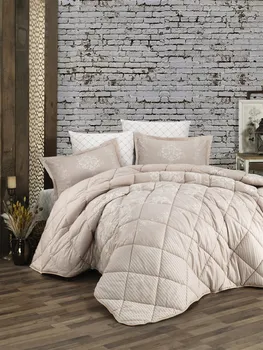 

Multicolored Quilt and Duvet Cover Set 100% Cotton Made Double Romantic Sleep Set LUKKA POWDER
