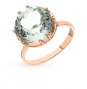 

Gold ring with amethyst sunlight sample 585