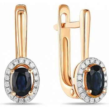 

Lucas gold earrings with sapphires and diamonds in red gold