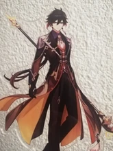 Genshin-Juego de mesa con base para disfraz de personaje, modelo de placa con base, modelo de figura de acrílico, ventiladores para decoración, regalo, Zhongli Mona Xinyan