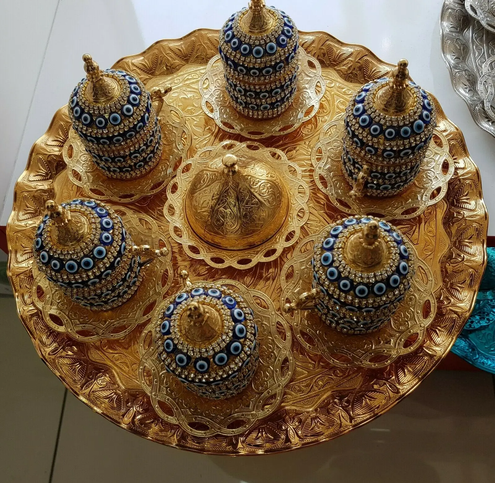 Handmade authentic Design Turkish Greek Arabic Coffee Espresso Set for