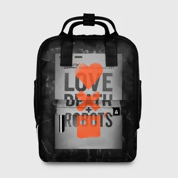 

Women's backpack 3D love death robots (LDR)