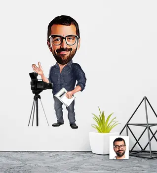

Personalized Mr Director Caricature Of Wall Sticker (50x70cm) picture Photo Personalized Design Adhesive Big-Headed Funny
