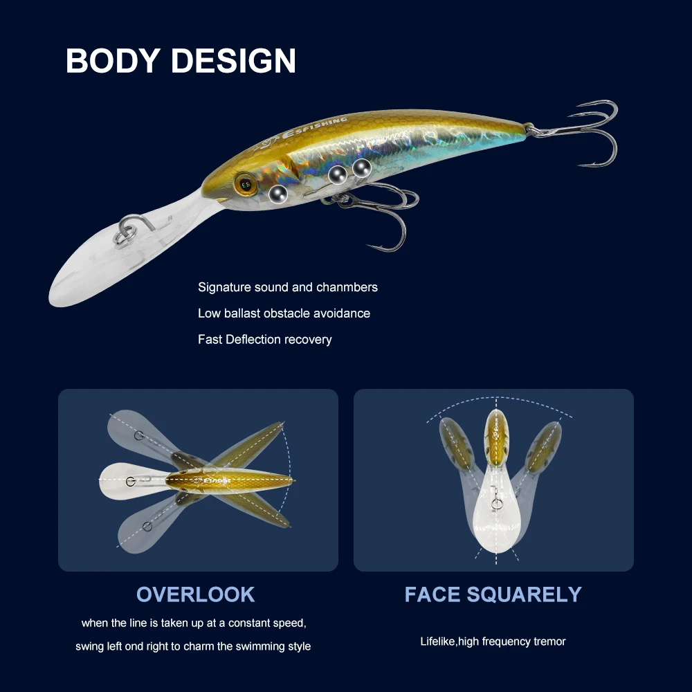 ESFISHING Top Quality Hard Bait 90mm 16g Easy Sprinter Dive Depth 0-7.5m long casting Minnow Wobbler Bass Pike Free Shipping