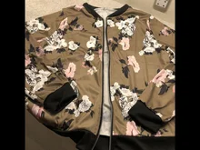Chaquetas Retro con estampado Floral para mujer, chaqueta ligera de manga larga con cremallera, cortaviento corto, abrigos de motorista, ropa de calle de primavera