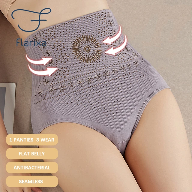 Cheap Flarixa Women Seamless Panties High Waist Flat Belly Shaping Panties  Hip Lift Tummy Control Underwear Comfort Briefs Underpants