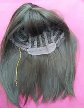 LOUIS FERRE marrón Bob pelucas con flequillo medianas de onda sintético Peluca de pelo para las mujeres resistente al calor peluca Lolita Cosplay