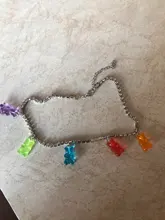 Mini collar de oso de goma para mujer, Color caramelo, regalos de Navidad, collares colgantes de estrella, joyería para mujer, Bisutería