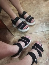 TUINANLE-Sandalias de gladiador con plataforma para Mujer, zapatos de verano a la moda, gruesas, para playa, de tela vaquera, cómodas, 2021