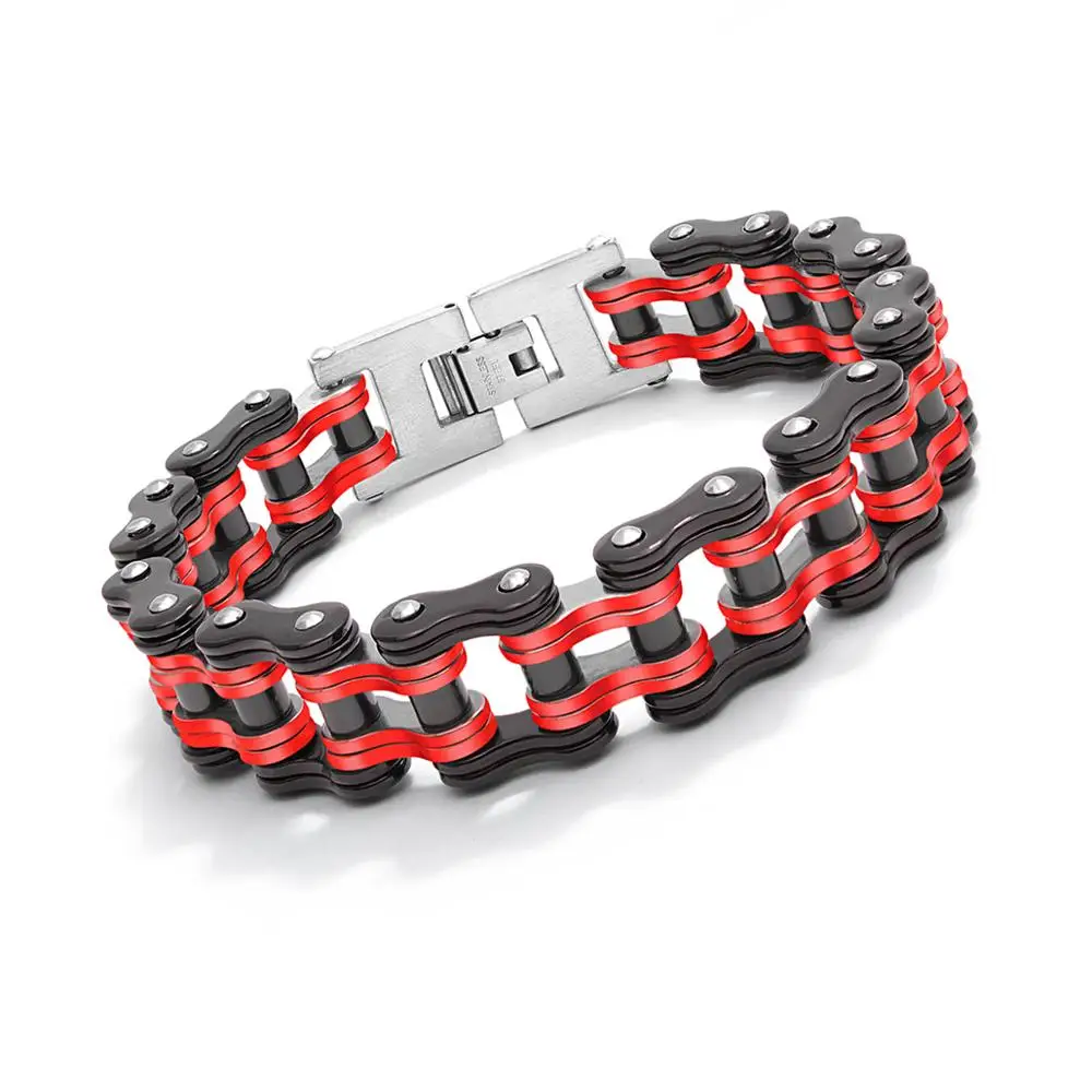 Панк Мужчины байкер велосипед мотоцикл цепь браслет индивидуальная из нержавеющей стали тренд мотоцикл велосипед браслет