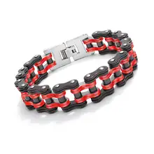 Панк Мужчины байкер велосипед мотоцикл цепь браслет индивидуальная из нержавеющей стали тренд мотоцикл велосипед браслет