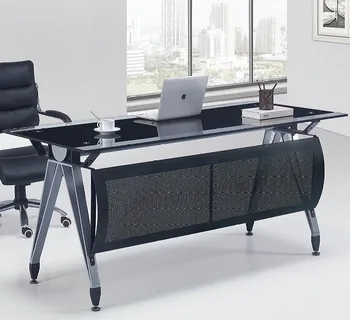 

Office table BASEL, black crystal and transparent, 160x80 cms.