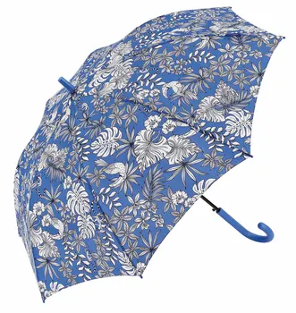 

Umbrella long black automatic with windproof Man Woman system. Smiley happy