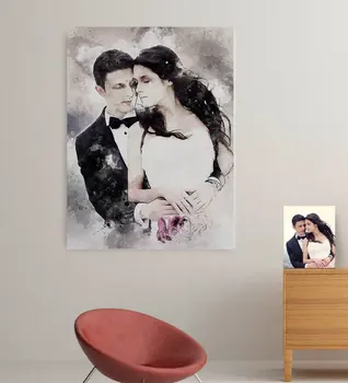 

Personalized Bride Groom Marriage Souvenir Canvas Table (70x100 cm.) 13