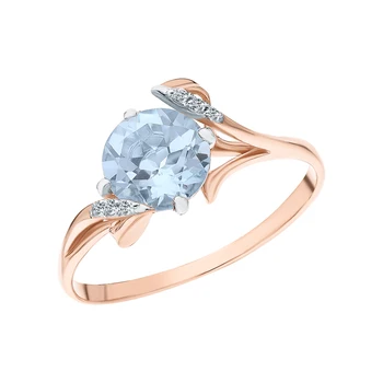 

Gold ring with Topaz and cubic zirconia sunlight sample 585