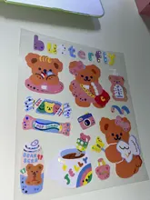 Mohamm-pegatinas de oso brillantes serie Milkjoy, decoración de papel de álbum de recortes, papelería creativa, estilo coreano, 1 ud.