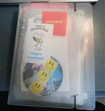 Archivador de fotos A5 A6, productos de almacenamiento, pegatinas de inserción, carpeta de folletos en espiral, 8 Uds., hojas internas, bolsa con cremallera