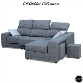 

Sofa Chaise Longue, 3 Seater, Color Grey, ref-02