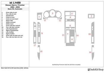

Interior lining for Nissan Xtera 2002-2004. Set L1450.