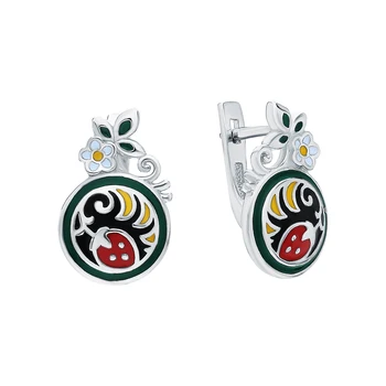 

Silver earrings with enamel sunlight sample 925