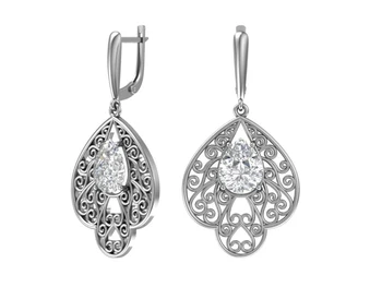 

Earrings made of silver with cubic zirconia