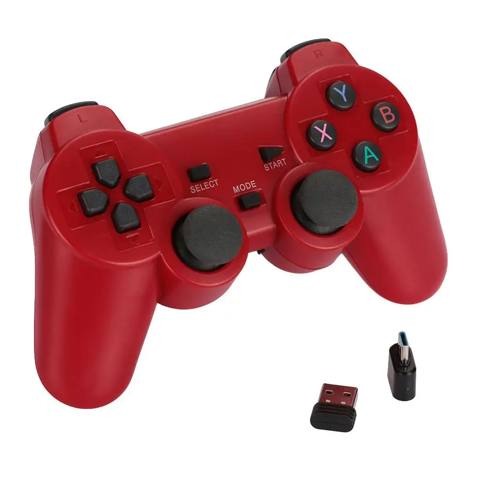 2,4G беспроводной контроллер беспроводной геймпад умный игровой контроллер для PS3 для IOS Android смартфонов с буквой type-C - Цвет: RED