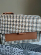 Female Bag Canvas-Belt Shoulder-Bag French-Style Women Flap Panelled Plaid MSGHER WB3250