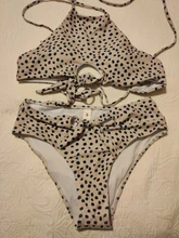 Miyouj-Bikini negro con cuello Halter para mujer, conjunto de Bikini con encaje de onda, bañador elegante para mujer, traje de baño