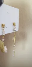 Pendant Earrings Flower Fairy-Shell Fan-Shaped S925-Fan Asymmetrical Japanese Super Mori