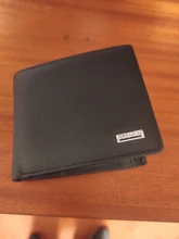 100% de los hombres de cuero genuino cartera producto Premium Cuero de vaca Real carteras para hombre negro Tarjeta de crédito en efectivo de recepción titular de la cartera