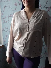 Casual Women Blouse Tops Collar Long-Sleeve Office-Work Printed Polka-Dot Fashion Ladies