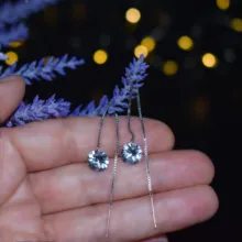 Drop-Earrings Fashion Jewelry 925-Sterling-Silver Cubic-Zirconia Long Women CZ 