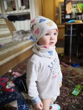 Baby Hat Scarf-Set Photo-Props Spring Infant Caps Autumn Cotton Love Heart Beanies