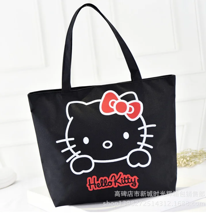 Холщовая Сумка с принтом Hello kitty, сумка на плечо, сумочка, XK-10321