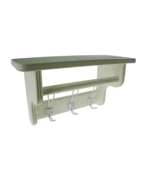 

White coat rack with Hatter and barroom scarves solid wood. Measurements: 28x49x20 cm.