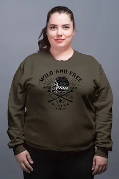 

Angemiel Wear, Wild And Free Rising Green Women Sweatshirts