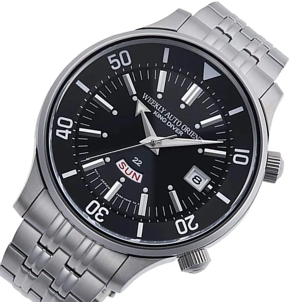 Reloj Automático Hombre ORIENT WEEKLY AUTO KING DIVER RAAA0D01B dial negro acero