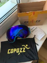 COPOZZ-Gafas de esquí de doble capa para hombre y mujer, máscara de esquí grande antiniebla, UV400, gafas de Snowboard, GOG-201 Pro