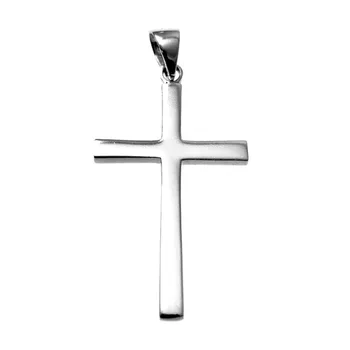 

Pendant 925 Sterling silver m cross 40mm. Smooth flat stick