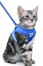 Conjunto de arnés y correa reflectante para gatos, malla de nailon, chaleco para cachorros, ropa para mascotas, perros pequeños, yorkies, doguillo