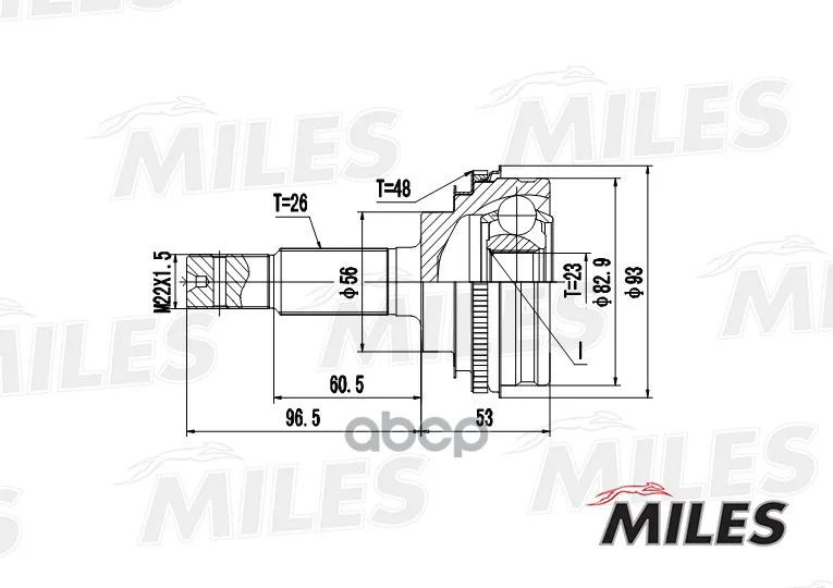 Шрус Toyota Carina T170/T190/Corolla Vi-Viii E90-E110 1.3-2.0 83-02 Нар. Abs Miles Ga20476 Miles арт. GA20476