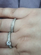 CC 925 anillos de plata para las mujeres, diseño Simple, doble apilable joyas a la moda para novia de boda anillo de compromiso de CC634