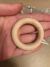 Anillo de madera Natural para dentición de bebé, juguete para morder de tamaño 70/55/50/40mm con superficie suave, sin BPA