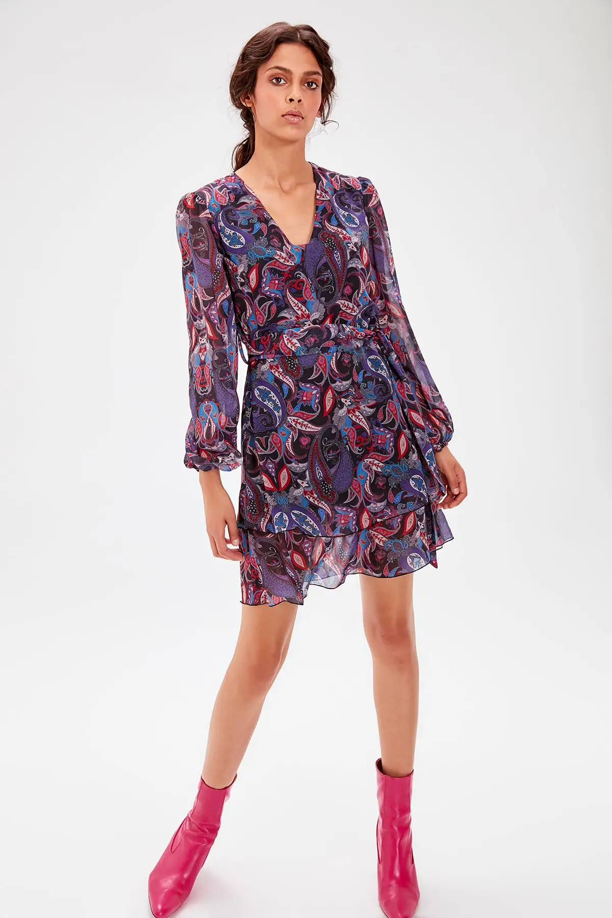 Trendyol Multicolour Lacing Detail Dress TWOAW20EL0046 | Женская одежда