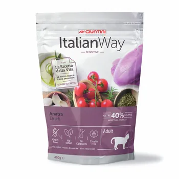 

Italian way cat food with sensitive digestion with fresh duck 0.4 kg 2 PCs